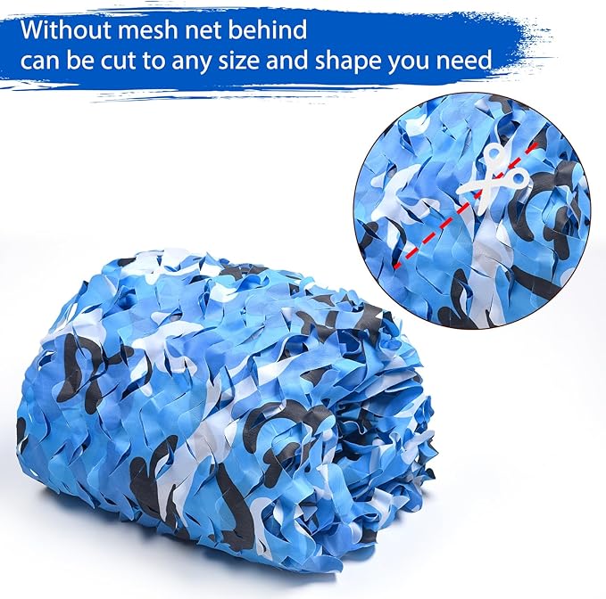 Camo Netting Camouflage Netting 20x20 10x20 10x10 Bulk Roll Burlap Camo Tarp Sunshade Net for Hunting Blind Dinosaur Birthday Jungle MilitaryTheme Party Decoration Camping Shooting