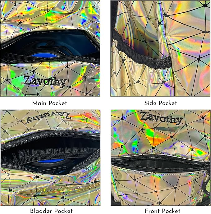 Reflective Hydration Backpack, Hydration Pack - Water Backpack with 2L/3L Hydration Bladder, Essential for Festivals - Rave Hydration Pack for Hiking, Running, Cycling, and Festivals