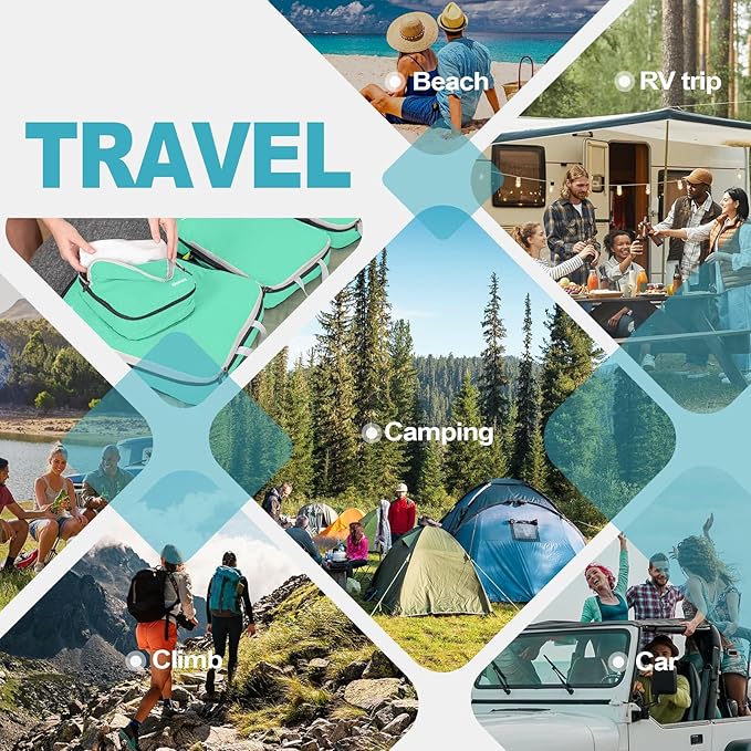 Gonex Compression Packing Cubes, 3pcs/4pcs Expandable Storage Travel Luggage Bags Organizers