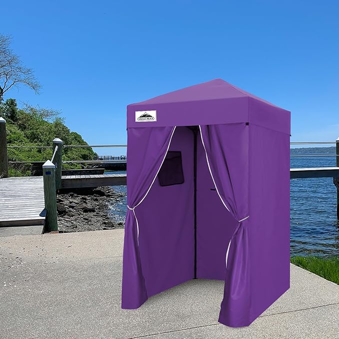EAGLE PEAK Flex Compact 4x4 Pop-up Canopy Changing Room, Portable Dressing Room, Privacy Changing Tent for Indoor Fashion Photoshoots, Camping, or Pool, Purple