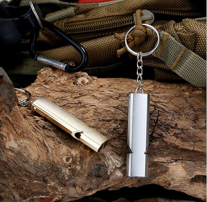 Emergency Whistles, 2 PCS Loud Safety Survival Whistles with Carabiner and Lanyard for Outdoor Hiking, Hunting, Camping, Fishing, Kayaking