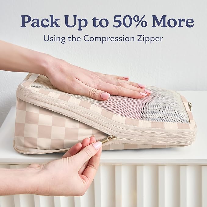 Vandel Space-Saving Compression Packing Cubes for Women, Men, Compressible Carry On Suit Case Organizer Luggage Packing Cubes for Travel Organizer Bags for Luggage and Backpacks, Suitcase Cube