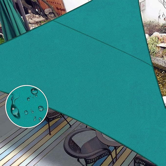 LOVE STORY Waterproof 16'x16'x16' Triangle Turquoise Blue Sun Shade Sail Cannoy UV Resistant for Outdoor Patio Garden Backyard (We Make Custom Size)
