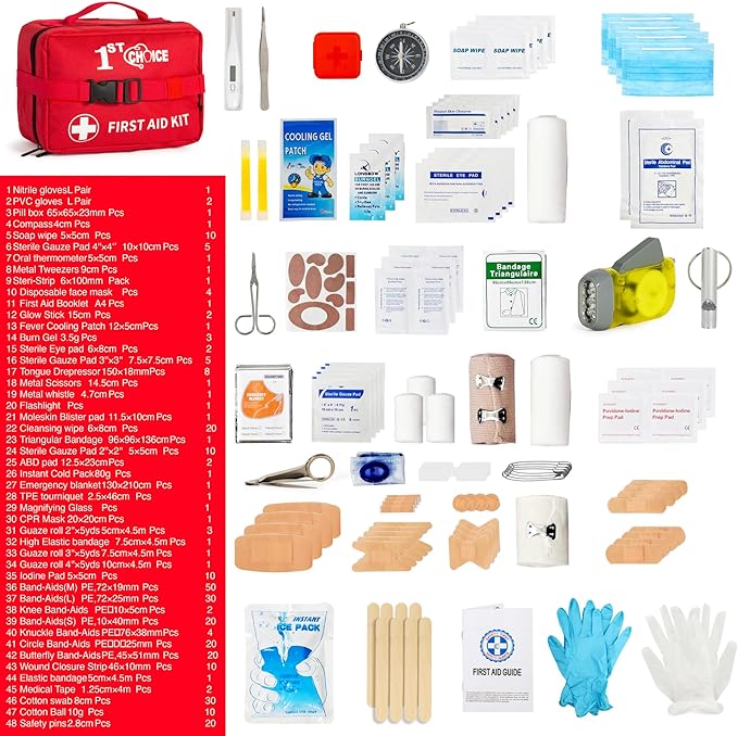 346 Piece First Aid Kit Survival - Professional Waterproof Trauma Medical Kit for Emergency, Ideal for Home, Office, Car, Travel, Outdoor, Camping, Hiking - Portable Emergency Supplies Bag