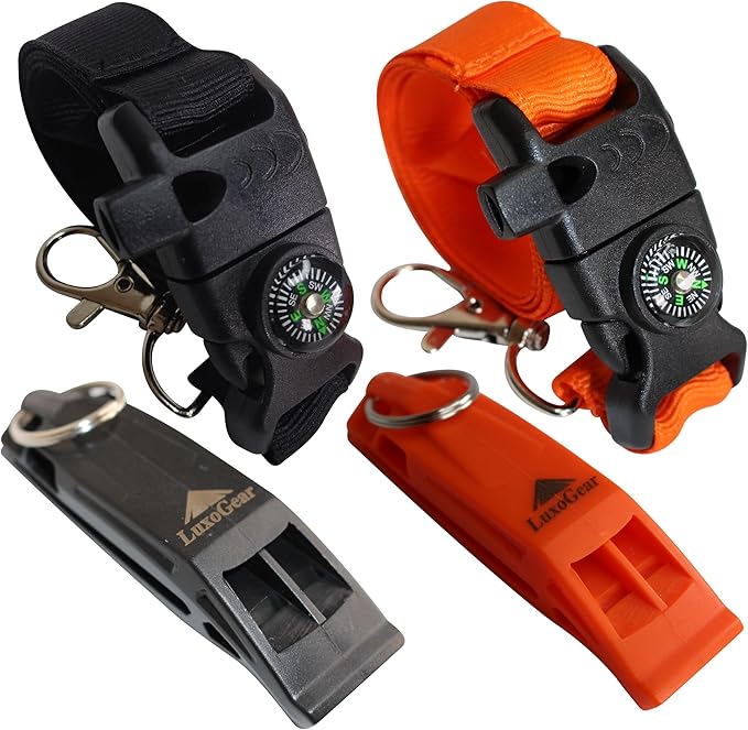 Hiking Whistle Safety Whistle with Compass, Fire Starter Survival Camping