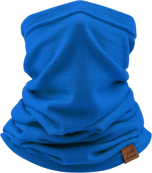 ACUSHLA 100% Merino Wool Neck Gaiter Ski Face Mask Scarf Neck Warmer for Men & Women All Weather