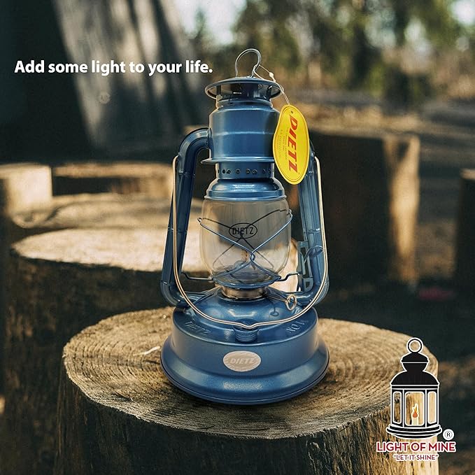 Light of Mine - Dietz #01 Little Wizard Blue Oil Lantern with 5/8" Replacement Wick Strips (Blue)