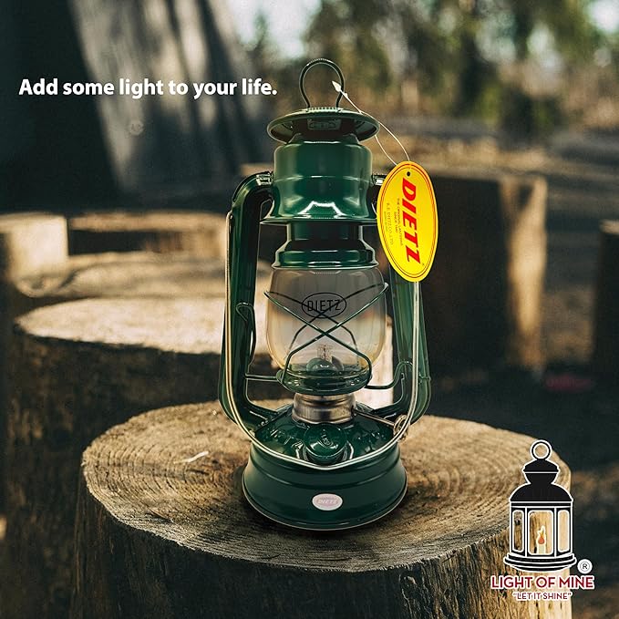 Light of Mine - Dietz #76 Original Green Oil Lantern with 1/2" Replacement Wick Strips (Green)