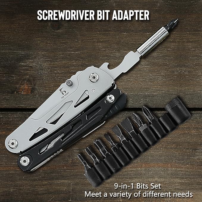 THE FRONT Multitool 19 in 1 Multitools Pliers with Detachable Scissors, Survival Utility Multi-tool Camping Tactical Knife Gift for Men