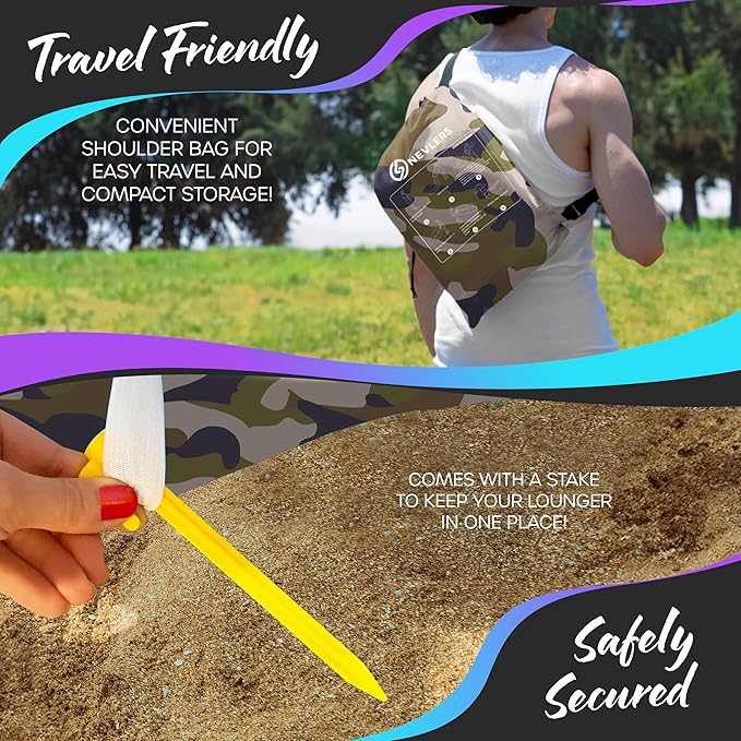 Nevlers Inflatable Lounger | 210T Polyester Inflatable Chair | No-Pump Blow Up Couch | Camping Couch Air Sofa Bed w/ 450 lbs. Cap., Pockets & Matching Bag | Use as Inflatable Couch for Adults & Kids