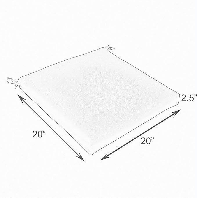 Sorra Home Sunbrella Bristol Square Chair Cushion (Set of 2) - Fade & Water Resistant, Outdoor & Indoor Patio Seat Cushion with Plush Foam - Spectrum Indigo (20" x 20" x 2.5")