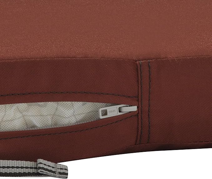 Classic Accessories Ravenna Water-Resistant 22 x 21 x 3 Inch Patio Seat Cushion, Spice, Chair Seat Cushion
