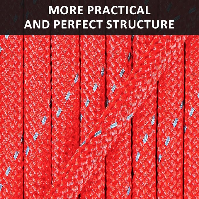WEREWOLVES Reflective Paracord Rope 7 Strand Type III Parachute Cord 4mm 100ft / 200ft for Tent Camping Hiking Fishing Survival Tactical Clothesline DIY Projects