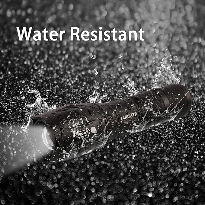 LED Emergency Handheld Flashlight, 4 Pack, Adjustable Focus, Water Resistant with 5 Modes, Best Tactical Torch for Hurricane, Camping, Dog Walking