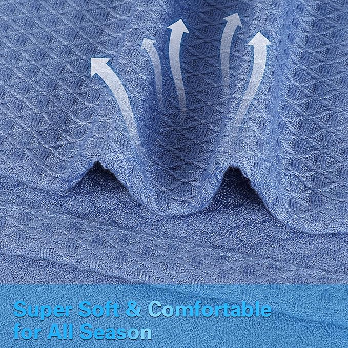 AmyHomie Cooling Blanket, 100% Rayon Derived from Bamboo, Cool Summer Blanket for Hot Sleepers Soft Comfy Lightweight Blankets for All Seasons(Periwinkle Blue, 59×79in)