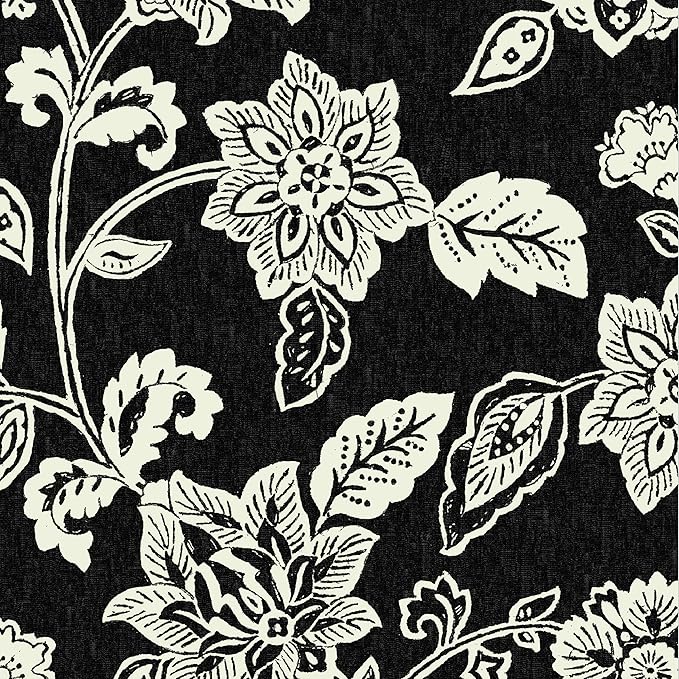 Arden Selections Outdoor Seat Cushion, 19 x 19, Rain-Proof, Fade Resistant 19 x 19, Ashland Black Jacobean (Pack of 4)