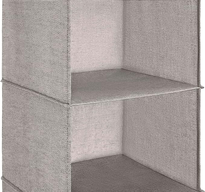 Whitmor Hanging Accessory Shelves - 6 Section Closet Organizer - Light Grey