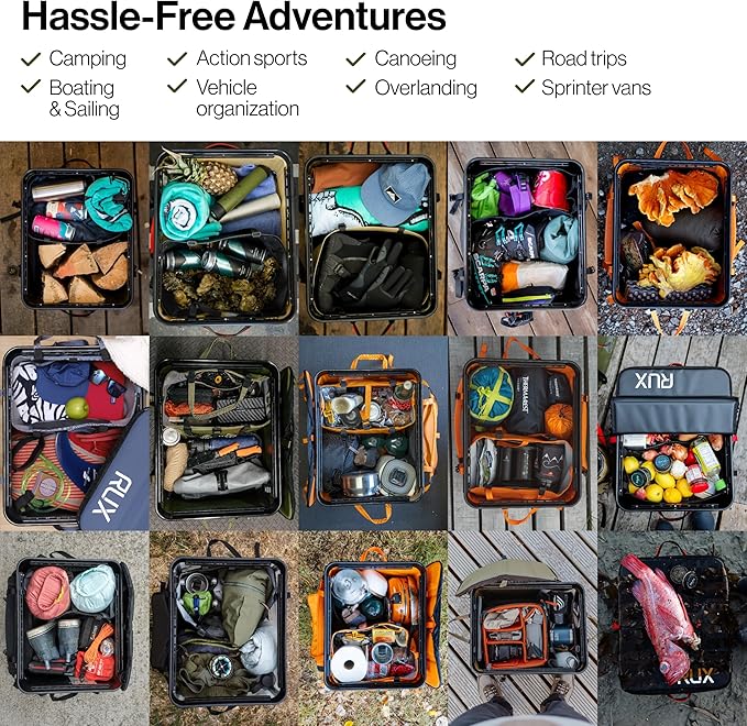 70L Collapsible Gear Box (Black) - Modular Adventure Storage Solution for Camping Storage, Overlanding, Off-Road and Van Life - Weatherproof, Durable and Multifunctional