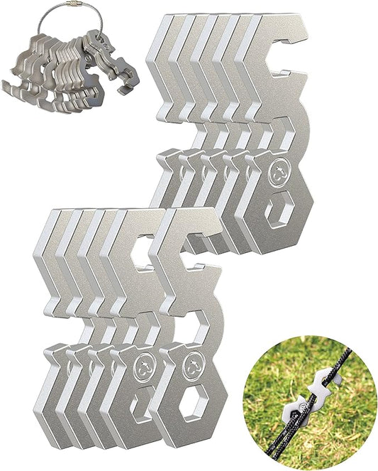 NACETURE Aluminum Alloy Rope Tensioner Tent Guyline Cord Adjuster for Camping, Hiking, Backpacking