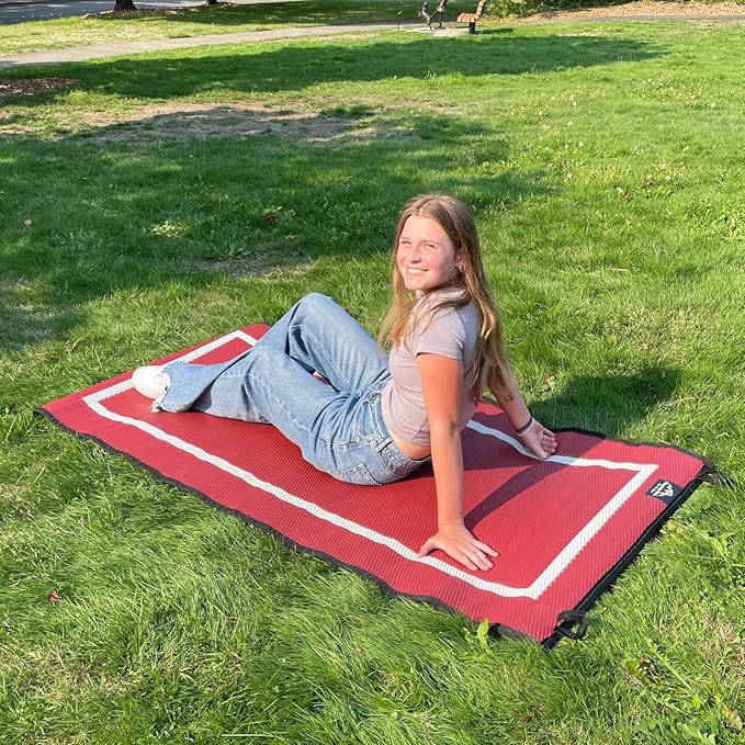 3x6 Maroon Recycled Outdoor Mat – Extra Thick 5mm Waterproof Rug – Reversible – Luxury Patio Mat for Camping, Deck, Bath, RV, Anti-Fatigue Standing, Beach (Maroon, 3' x 6')