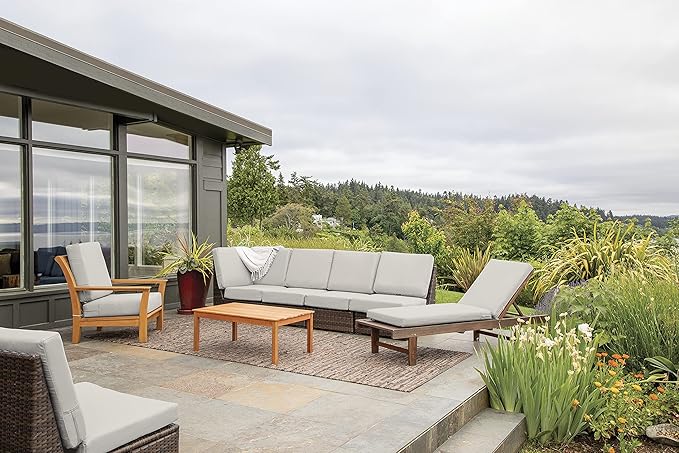 Classic Accessories 62-009-MUSHRM-EC Ravenna Seat Cushion, 21x19x5 Inch (Pack of 1), Mushroom, Chair Seat Cushion