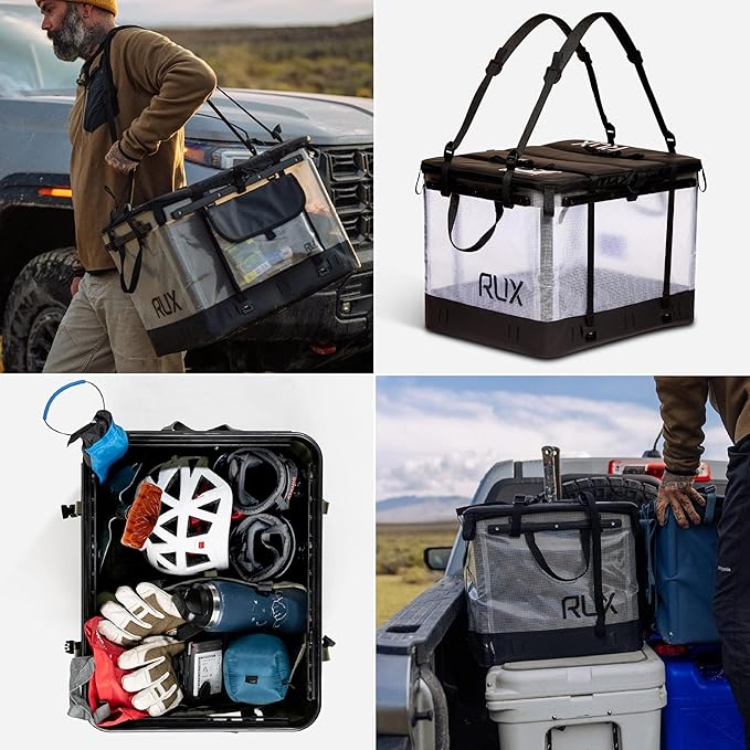 70L Collapsible Gear Box (Clear) - Modular Adventure Storage Solution For Camping Storage, Overlanding, Off-road And Van Life - Weatherproof, Durable and Multifunctional