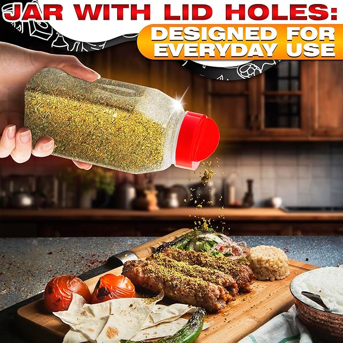 2 Pcs Large Seasoning Shaker – 32oz Large Seasoning Containers with Dual Shake Lids for Spices and Herbs, Transparent Design with Wide Mouth for Easy Filling, Durable Odor-Resistant Plastic Material