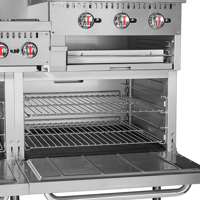 KoolMore KM-CRGB60-NG 60 in. 6 Burner Commercial Natural Gas Range with 24 in. Griddle and Broiler