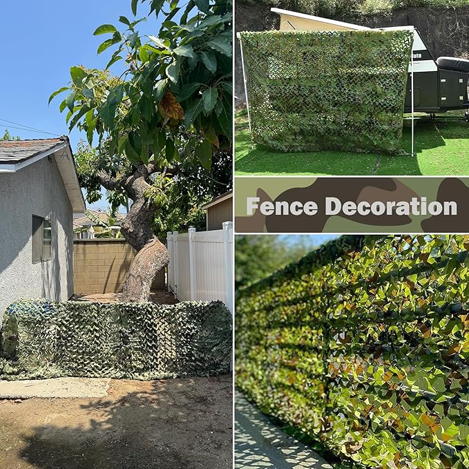 Camo Netting Camouflage Netting 20x20 10x20 10x10 Bulk Roll Burlap Camo Tarp Sunshade Net for Hunting Blind Dinosaur Birthday Jungle MilitaryTheme Party Decoration Camping Shooting