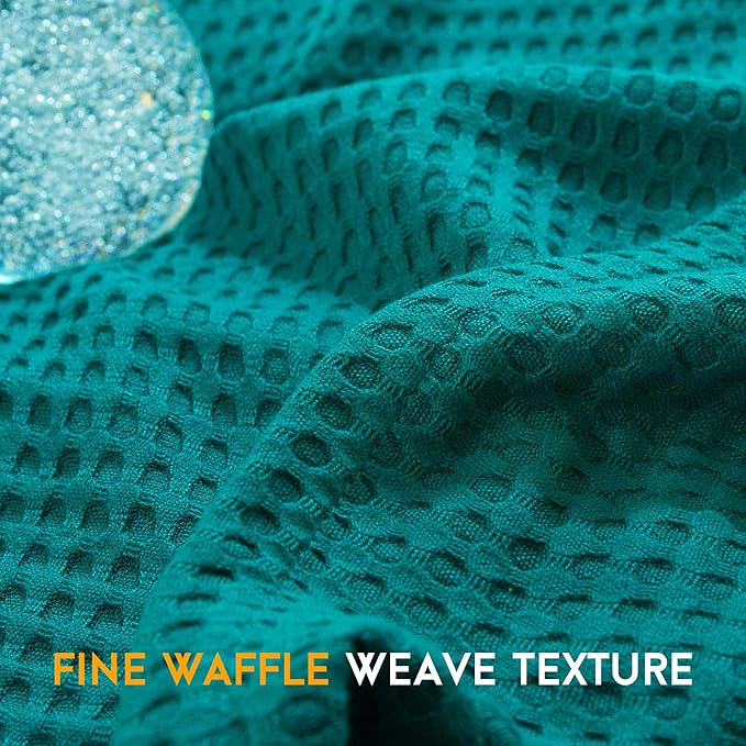 AmyHomie Cooling Blanket Queen Size, 100% Rayon Derived from Bamboo, Cool Summer Blanket for Hot Sleepers Soft Comfy Waffle Lightweight Blankets for All Seasons(Teal, 90×90in)