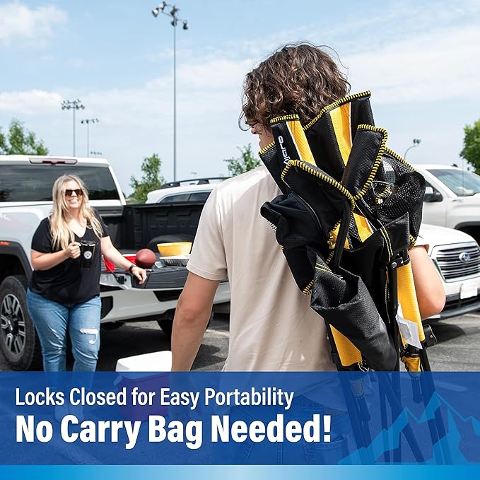 Kijaro Sports Fan Folding Chair, 26" L x 35.5" W x 37" H, Pittsburgh Steelers