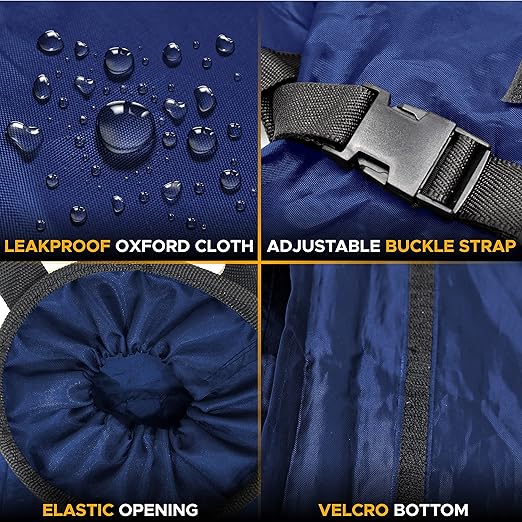 EcoNour 2 Pack Blue Car Trash Bag | Washable Back Seat Hanging Bag with Elastic Opening & Easy Mount | Garbage Can with Waterproof Oxford Material | Accessories for Camping, Traveling & Outdoor