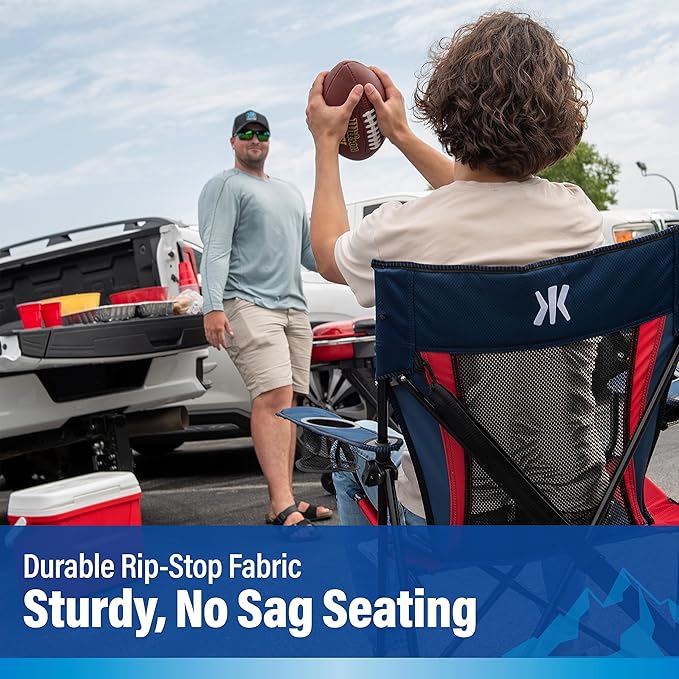 Kijaro Dual Lock Pro NFL Sports Fan Folding Chair, 26" L x 35.5" W x 37" H, New England Patriots