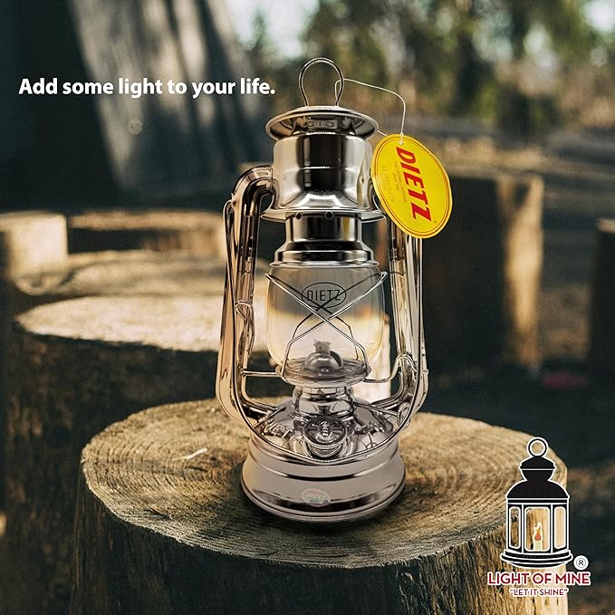 Light of Mine - Dietz #76 Original Nickel Oil Lantern with 1/2" Replacement Wick Strips (Nickel)