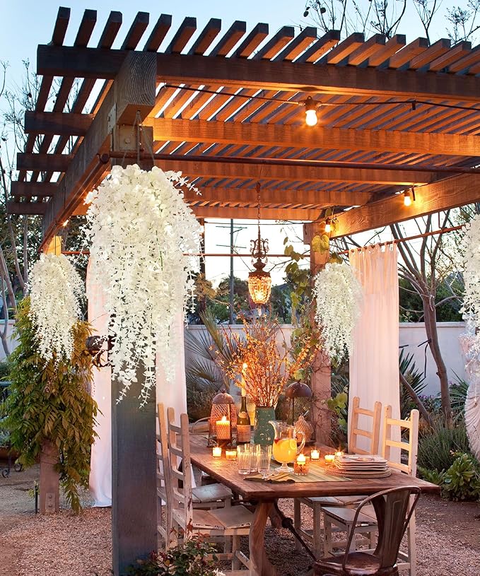 Fake Hanging Plants Artificial Plants Indoor Fake Plant Faux Hanging Plants Indoor Money Plants for Room Wedding Proch Yard Outdoor Home Wall Kitchen Bathroom Indoor Decoration in 3 Pcs(Pure White)