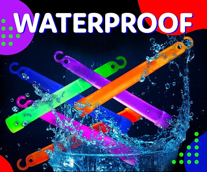 PartySticks Glow Sticks Party Supplies for Kids and Adults (30pk Assorted) - 6 Inch Bulk Glow Light Up Sticks Party Favors, Glow in the Dark Party Decorations, Waterproof Nontoxic Glow Necklaces