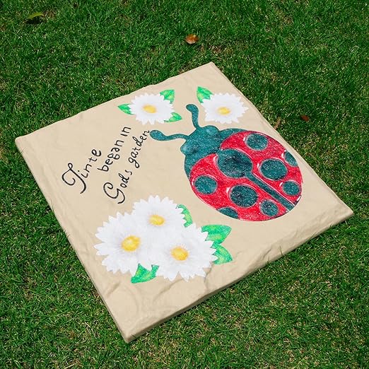 4Pcs Square Butterfly Stepping Stone Outdoor Garden Walkway, Durable Plastic Pavers for Patio, Pathway, and Landscaping, Weatherproof Stepping Stones with Ground Stakes for Easy Installation