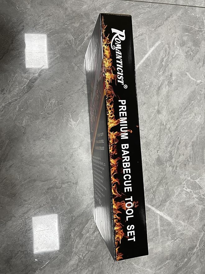 ROMANTICIST 28pcs BBQ Accessories Set with Thermometer - The Very Best Grill Gift on Birthday Wedding - Heavy Duty Stainless Steel Grill Set in Case for Outdoor Cooking Camping Grilling Smoking