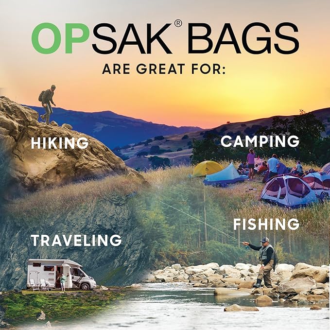 LOKSAK - OPSAK Odorproof Dry Bags for Backpacking, Hiking and Storage- Resealable Reusable and Recyclable Storage Bags (2-Pack, 9 Inch x 10 Inch)