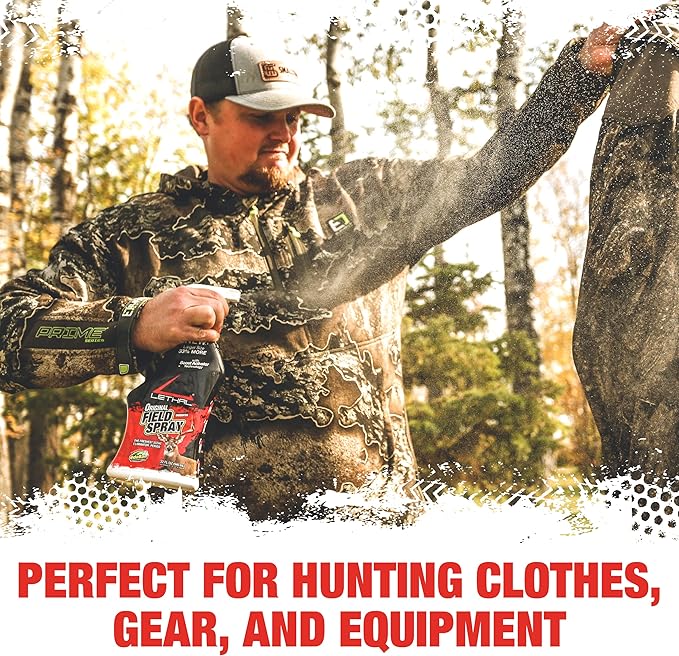 Lethal Original Field Spray with Human Scent Eliminating Agent for Hunting Clothes, Gear, and Equipment, Made in The USA, Unscented, 32 Ounce Spray Bottle