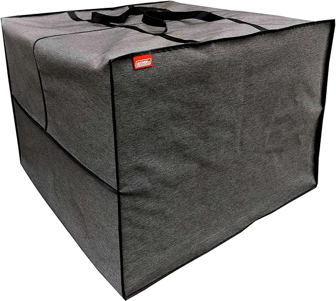 Outdoor Square Cushion Storage Bag, Protective Zippered Storage Bags with Handles, 32''L x 32''W x 24''H Dark Grey