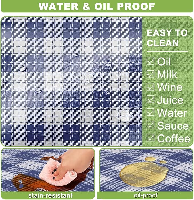 Fitted Picnic Table Cover with Bench Covers Waterproof Elastic Edges Rectangle Patio Tablecloth Outdoor Camping Essentials Stuff Rv Accessories Summer Trip Travel Camper Gifts for Woman Men, 96in 8 ft