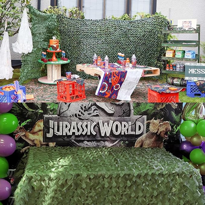 Camo Netting Camouflage Netting 20x20 10x20 10x10 Bulk Roll Burlap Camo Tarp Sunshade Net for Hunting Blind Dinosaur Birthday Jungle MilitaryTheme Party Decoration Camping Shooting