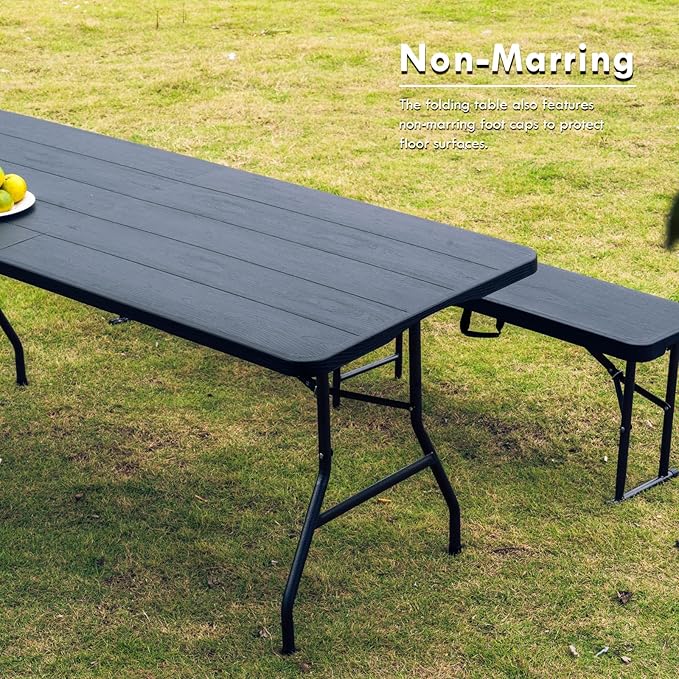 6Ft Folding Table,Lightweight Outdoor Folding Table,Perfect for Camping Picnics Durable Foldable Table with Easy Setup Ideal Portable Table for Indoor & Outdoor Use
