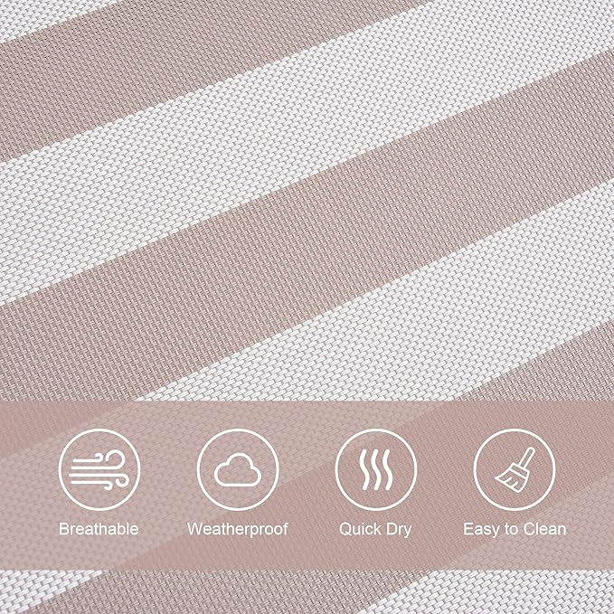 2 Person Hammock with Stand Included, Outdoor Quick Dry Hammock with Curved Spreader Bars, Pillow and Carrying Bag, 450 Lbs Capacity, Light Brown Stripe