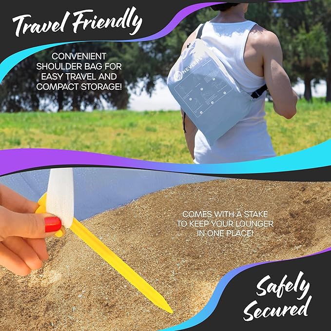 Nevlers Inflatable Lounger | 210T Polyester Inflatable Chair | No-Pump Blow Up Couch | Camping Couch Air Sofa Bed w/ 450 lbs. Cap., Pockets & Matching Bag | Use as Inflatable Couch for Adults & Kids