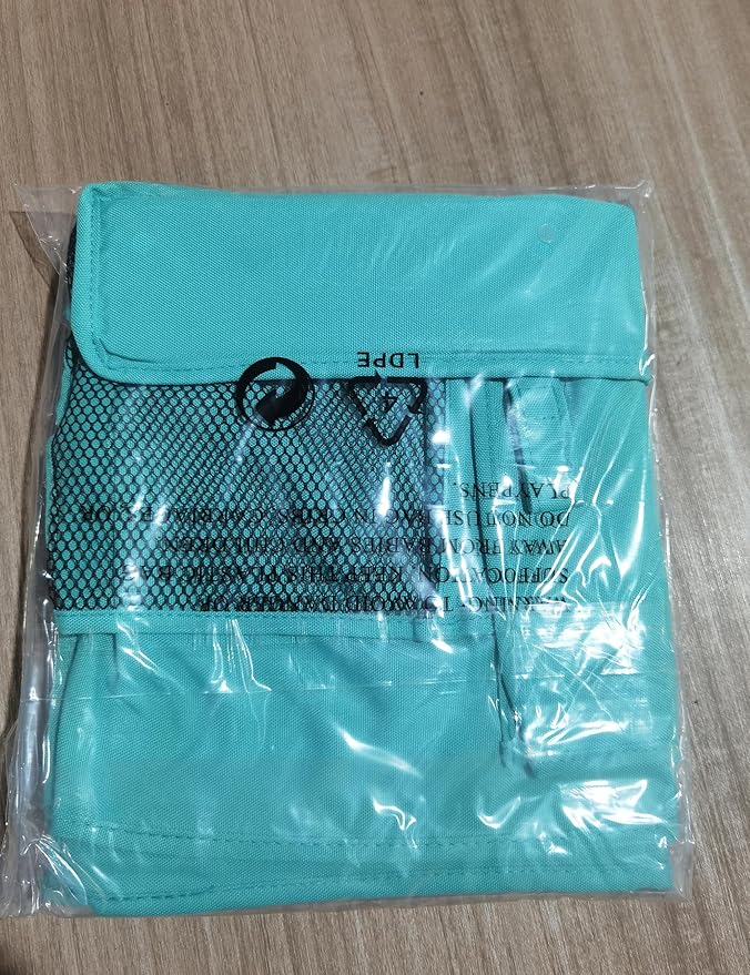 Surblue Bedside Caddy Hanging Bed Organizer Storage Bag Pocket for Bunk and Hospital Beds, College Dorm Rooms Baby Bed Rails, Camp 8 Pockets, (Large, Blue Plaid)