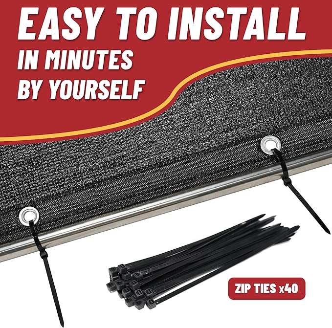 ShadeMart 70% Shade Cloth, Black 10FT x 10FT Shade Cover with Upgrade Grommets and Zip Ties, Sunblock Net for Garden Greenhouse Carport Chicken Coop, Dog Kennel, Pergola (We Make Custom Size)