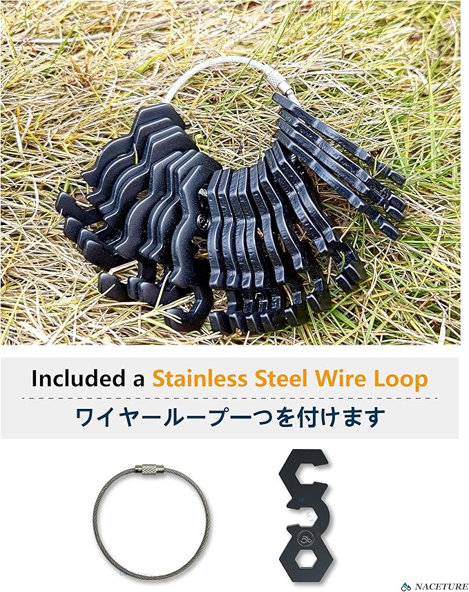 NACETURE Aluminum Alloy Rope Tensioner Tent Guyline Cord Adjuster for Camping, Hiking, Backpacking