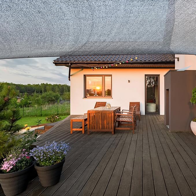 70% Black Shade Cloth, 10 x 20 FT Sun Shade Net with Grommets, Garden Sunblock Shade Cloth Shading for Greenhouse, Plant, Pergola, and Backyard Patio